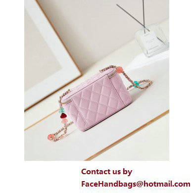 Chanel Lambskin, Resin  &  Gold-Tone Metal Clutch with Chain Bag AP3213 Pink 2025